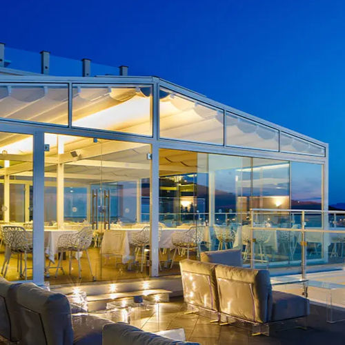 Самонесущая веранда - CAPRI - ITALY - Gibus SPA - из стекла / из металла / для ресторана