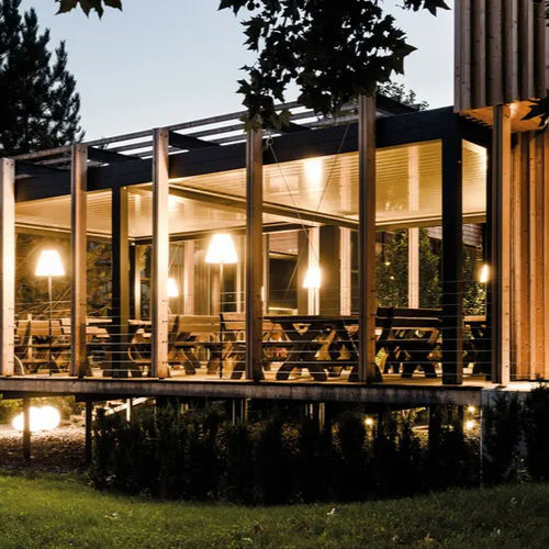 Самонесущая веранда - ZGORNJA KUNGOTA - SLOVENIA - Gibus SPA - из стекла / из дерева / из металла