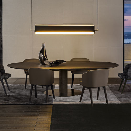 Современный обеденный стол - BELLAGIO  - Minotti - из металла / из дерева / из гранита