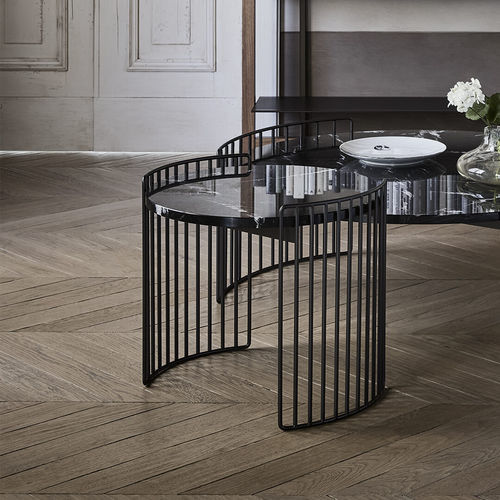 Современный вспомогательный столик - Harpe - BONALDO - из стекла / из керамики / из мрамора