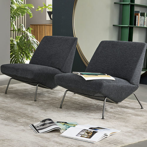 Современное низкое кресло - Sleek - BONALDO - из кожи / из ткани / из металла