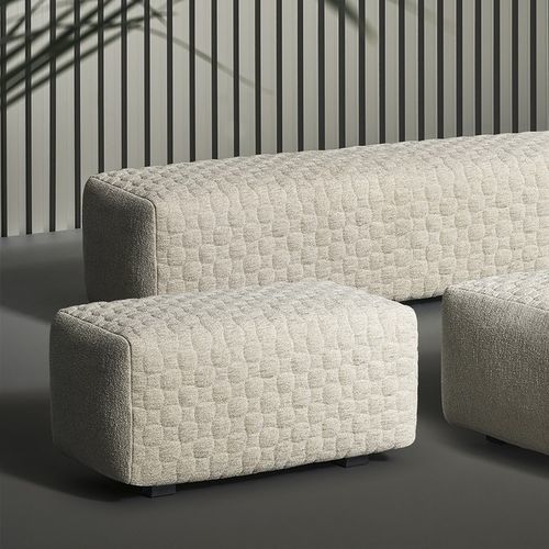 Современный пуф - Intrecci - BONALDO - из ткани / из кожи / квадратный