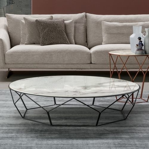 Современный журнальный столик - Arbor - BONALDO - из стекла / из керамики / с основанием из окрашенного металла