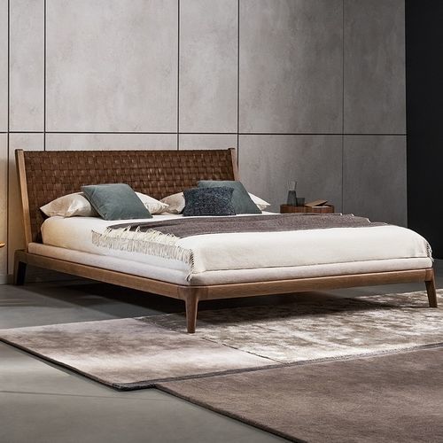 Двуспальная кровать - Honeymoon - BONALDO - современная / обитая / с кожаным изголовьем