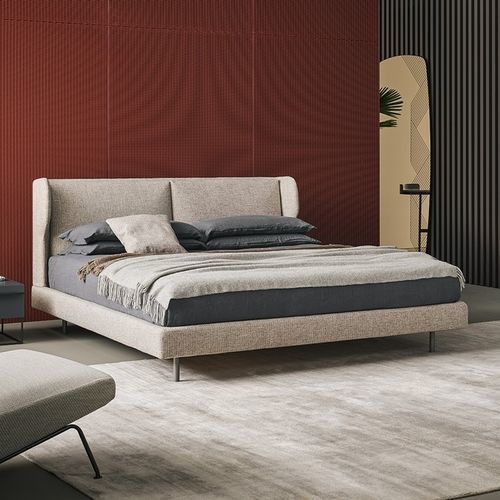 Двуспальная кровать - River - BONALDO - современная / обитая / с обитым изголовьем