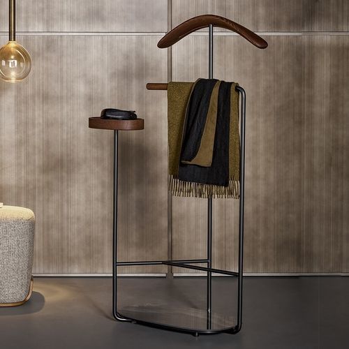 Напольная вешалка для костюмов и брюк - Luigio - BONALDO - из окрашенного металла / из орехового дерева / из цельной древесины