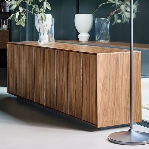 Современный буфет - Backdrop - BONALDO - из фанерованной древесины / из орехового дерева / с распашными дверями