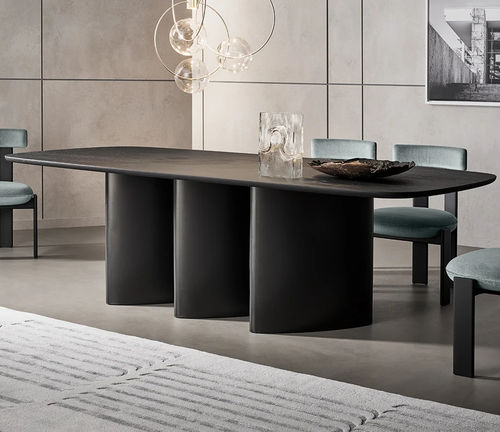 Современный обеденный стол - Louver  - BONALDO - из фанерованной древесины / из керамики / из мрамора