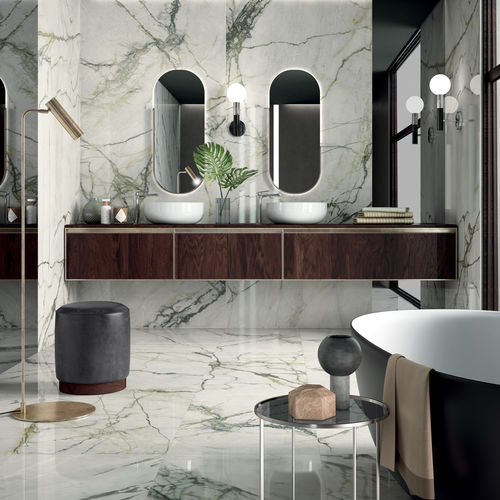 Плитка из керамогранита - SLIMTECH SYNESTESIA : CALACATTA EMERALD - LEA CERAMICHE - матовая / полированная / глянцевая