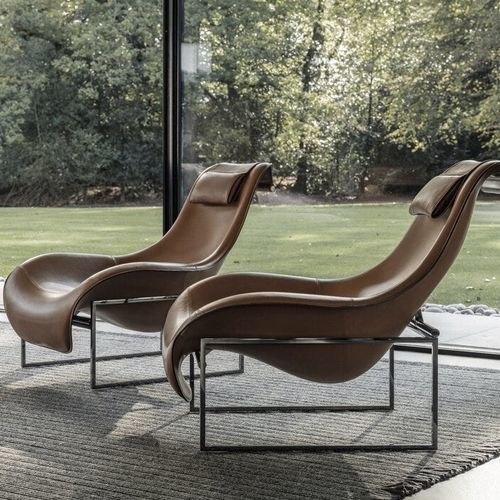 Современное кресло - MART - B&B Italia - из ткани / из кожи / из стали