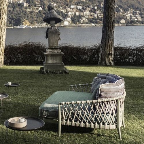 Современный садовый шезлонг - ERICA - B&B Italia - из ткани / из литого алюминия / для бытового использования