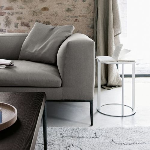 Современный вспомогательный столик - Frank - B&B Italia - из окрашенной стали / с основанием из окрашенной стали / круглый