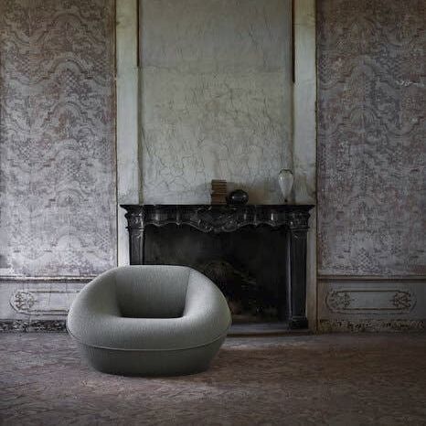 Современное кресло - TORTELLO - B&B Italia - из ткани / из полиэтилена / коричневое