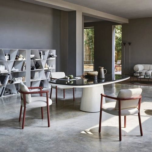 Современный стол - ALLURE O' - B&B Italia - из дерева / из стекла / из мрамора