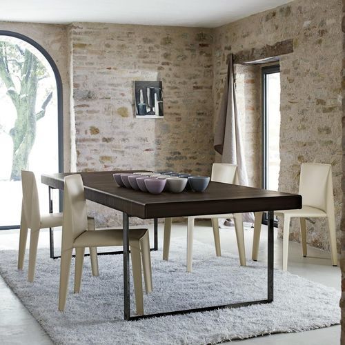 Современный стол - ATHOS '12 - B&B Italia - из фанерованной древесины / с основанием из стали / прямоугольный