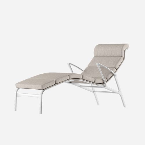 Современный садовый шезлонг - LONGFRAME SOFT / 415_O - ALIAS - из ткани / из искусственной кожи / из литого алюминия