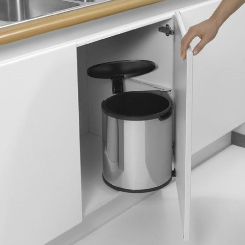 Мусорный контейнер для кухни - 418181 - Brabantia International - встраиваемый / из стали / современный