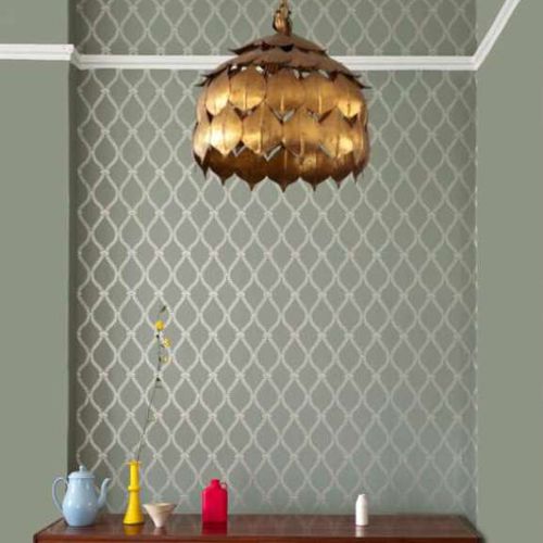 Классический обои - CRIVELLI TRELLIS - Farrow & Ball - геометрический / имитация ткани / серый