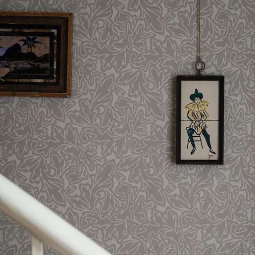 Классический обои - FEUILLE series - Farrow & Ball - природный мотив / имитация ткани / красный