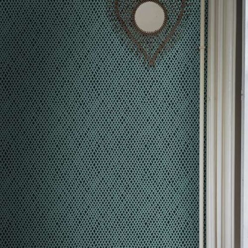 Современный обои - AMIME  - Farrow & Ball - c геометрическим рисунком / металлизированный эффект / белый