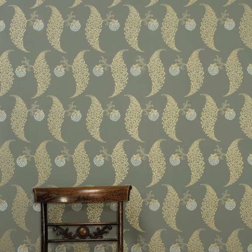 Современный обои - ROSSLYN series - Farrow & Ball - c геометрическим рисунком / зеленый / коричневый