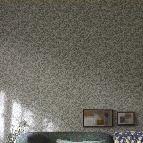 Современный обои - JASMINE series - Farrow & Ball - в цветочек / синий / зеленый