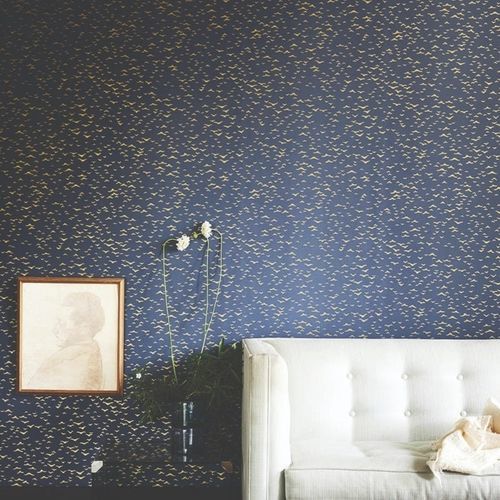 Современный обои - YUKUTORI series - Farrow & Ball - c геометрическим рисунком / имитация обоев / синий