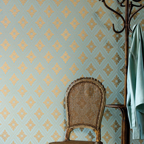 Классический обои - RANELAGH series - Farrow & Ball - геометрический / желтый / серый
