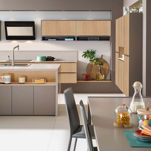 Современная кухня - AMBIANCE LOFT - Mobalpa - из фанерованной древесины / из дуба / из Corian®
