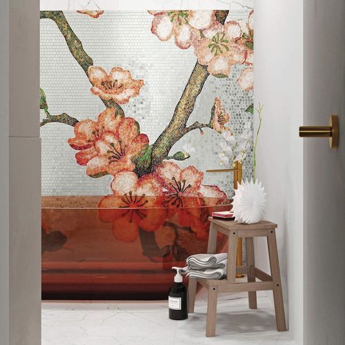 Мозаика из стекла - PEACHTREE ORO BIANCO - BISAZZA - глянцевая / для интерьера / для кухни