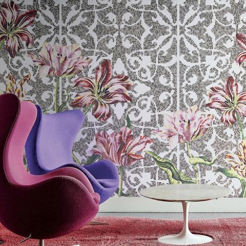 Мозаика из стекла - TULIPS GREY - BISAZZA - глянцевая / для интерьера / для гостиной