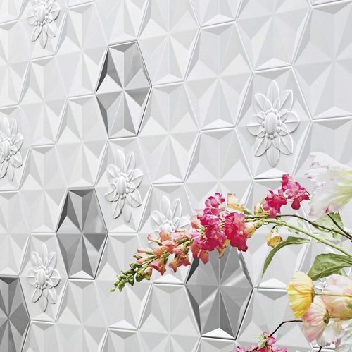 Плитка из керамики - FROZEN CRYSTAL - BISAZZA - глянцевая / 3D / для интерьера