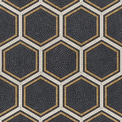 Мозаика из мрамора - PIAZZA SCALA NERO - BISAZZA - глянцевая / для интерьера / для гостиной