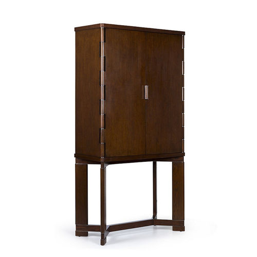 Современная барная стойка - BARNES MIXOLOGIST - Ralph Lauren Home - из дуба / из полированной нержавеющей стали / из закаленного стекла