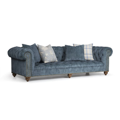 Диван честерфилд - SHERWOOD - Ralph Lauren Home - из ткани / с подушками / синий