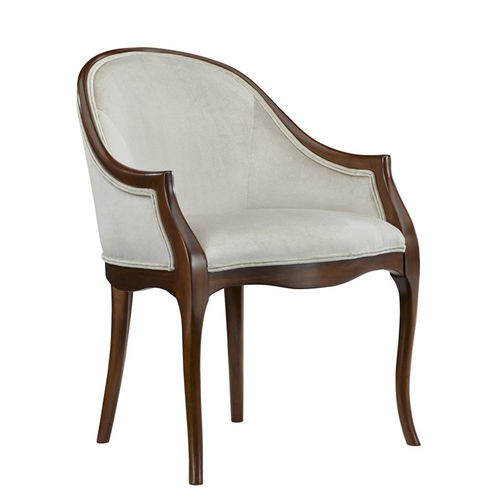 Стилизованный cтул для столовых - TENLEY - Ralph Lauren Home - для интерьера / из ткани / с основанием из красного дерева