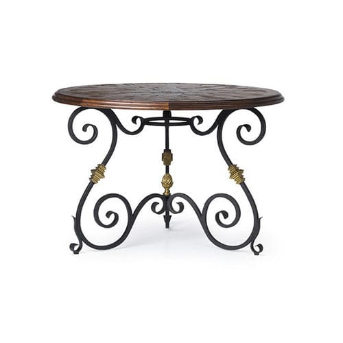 Классический вспомогательный столик - DUCHESS - Ralph Lauren Home - из акации / с основанием из железа / круглый