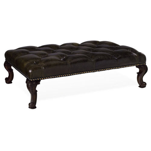Стилизованная оттоманка - CHATSWORTH - Ralph Lauren Home - из ткани / из кожи / из дерева