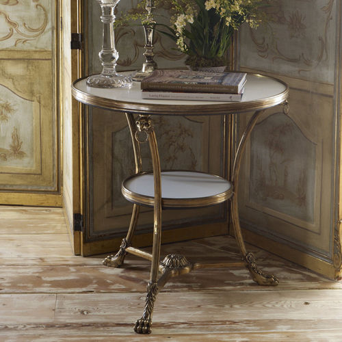 Вспомогательный столик в стиле Регентства - THE HEIRESS - Ralph Lauren Home - из мрамора / с основанием из латуни / круглый