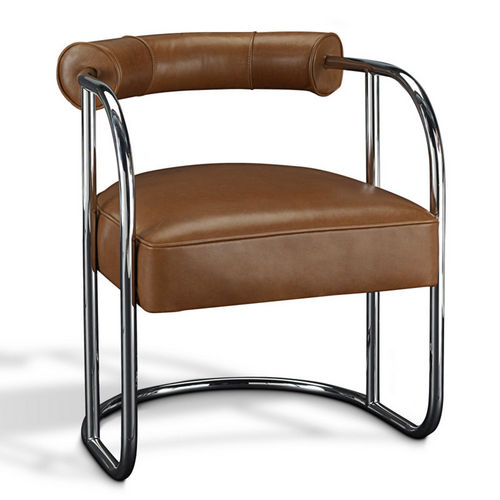 Современный cтул для столовых - CITY MODERN - Ralph Lauren Home - для интерьера / из кожи / с основанием из нержавеющей стали