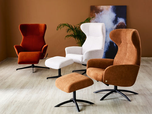 Кресло для отдыха скандинавский дизайн - DesigNature : Runde - STORDAL Møbel as - из кожи / из ткани / с опорой для ступней