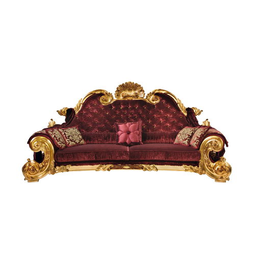 Диван новое барокко - 3606DV3B - COLOMBO STILE - из ткани / красный / из цельной древесины