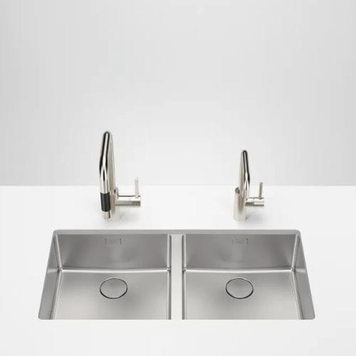 Кухонная раковина 2 чаши - 38 240 004-86 - DORNBRACHT - без сушки / из полированной нержавеющей стали / из матового алюминия