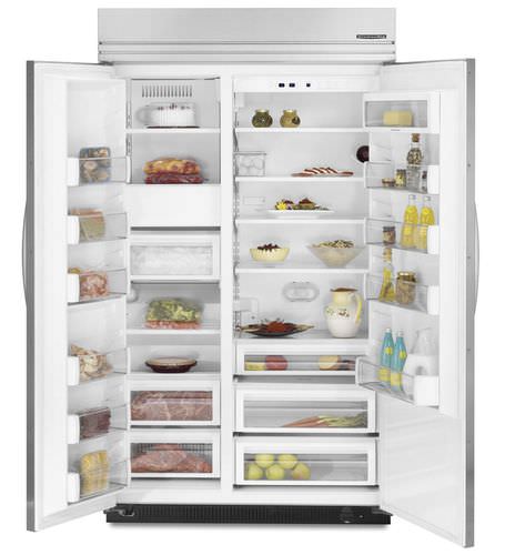 Американский холодильник - KSSO42FTX - KitchenAid - для бытового использования / встраиваемый / из дерева