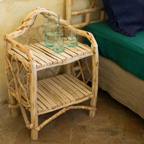 Современный ночной столик - UN JARDIN RÊVÉ - CARAVANE - из дерева / с основанием из древесины / прямоугольный