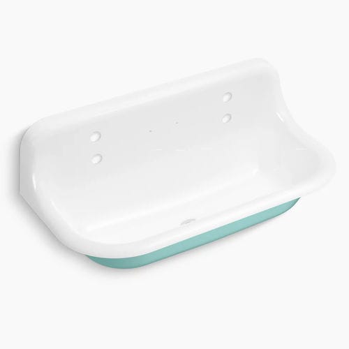 Подвесная раковина - BROCKWAY™ - Kohler - из чугуна / прямоугольная / 2 отверстия
