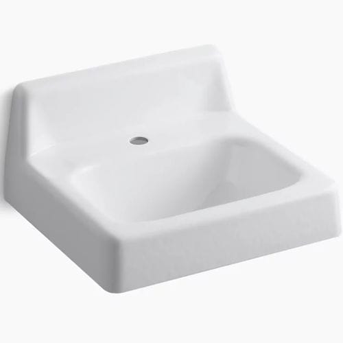 Подвесная раковина - HUDSON™ - Kohler - из чугуна / прочная / прямоугольная