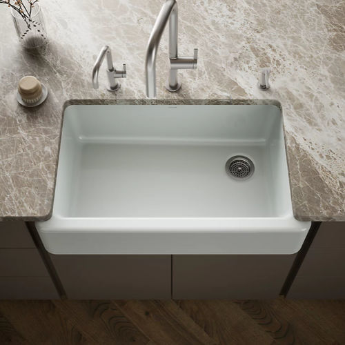 Кухонная раковина 1 чаша - WHITEHAVEN® - Kohler - без сушки / из чугуна / встраиваемая снизу