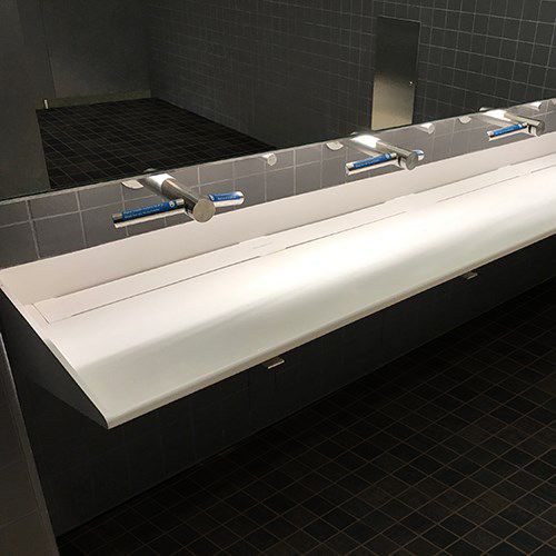 Подвесная раковина - WEDGE™ : 9160 - Neo-Metro - из нержавеющей стали / из Solid Surface / множественная