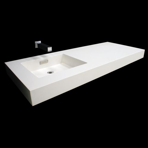 Подвесная раковина - SLAB : 9113 - 9115 - Neo-Metro - из Solid Surface / со встроенной столешницей / прямоугольная